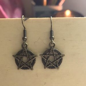 🏵Handmade Traditional Gold Pentacle Earrings🏵